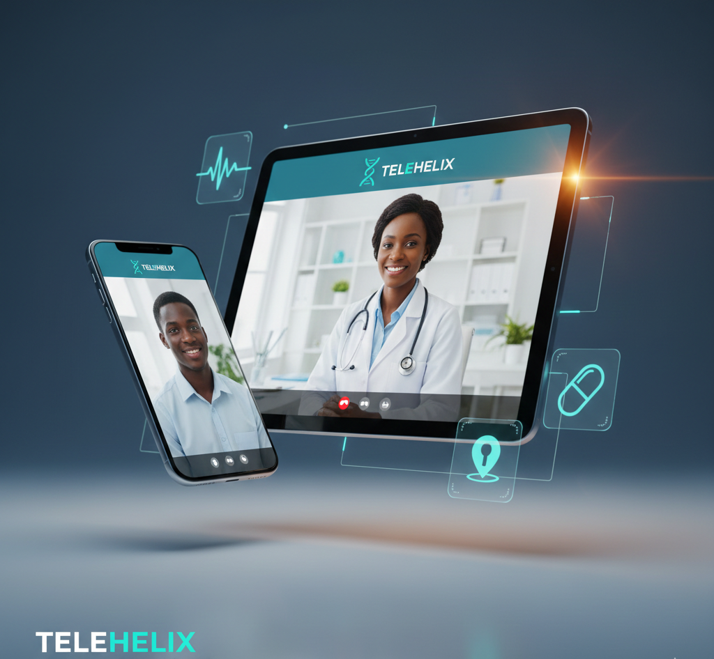 TeleHelix App 3D Mockup